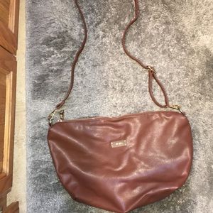 Bcbg brown leather crossbody bag